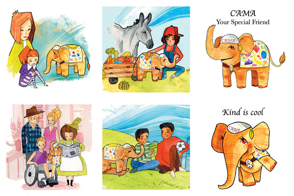 CAMA & Friends Coloring Book with Bonus Sticker Sheet